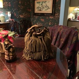 Patricia Nash Suede Bronte Bucket Bag - Sage Green